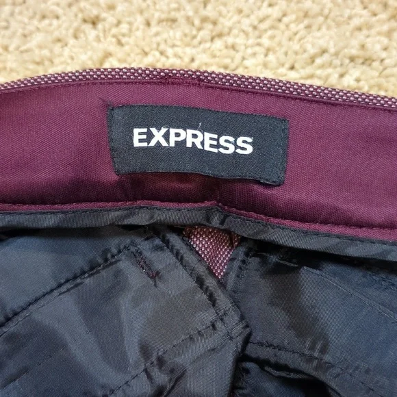 Express Columnist Maroon Pants 8R - Picture 2 of 3